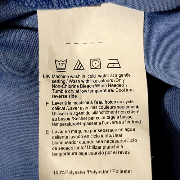 H Halston Split Leg Wrap Pants Blue L - Picture 6 of 7